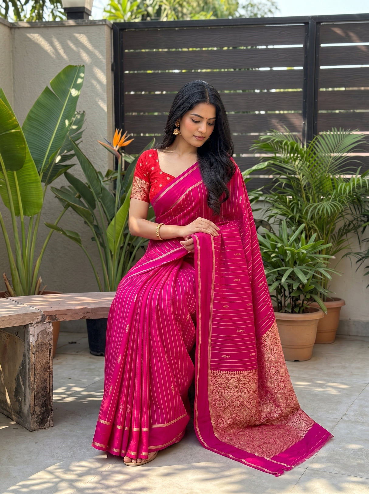 MIMOSA Rani Saree Saree — pose 8 styling detail