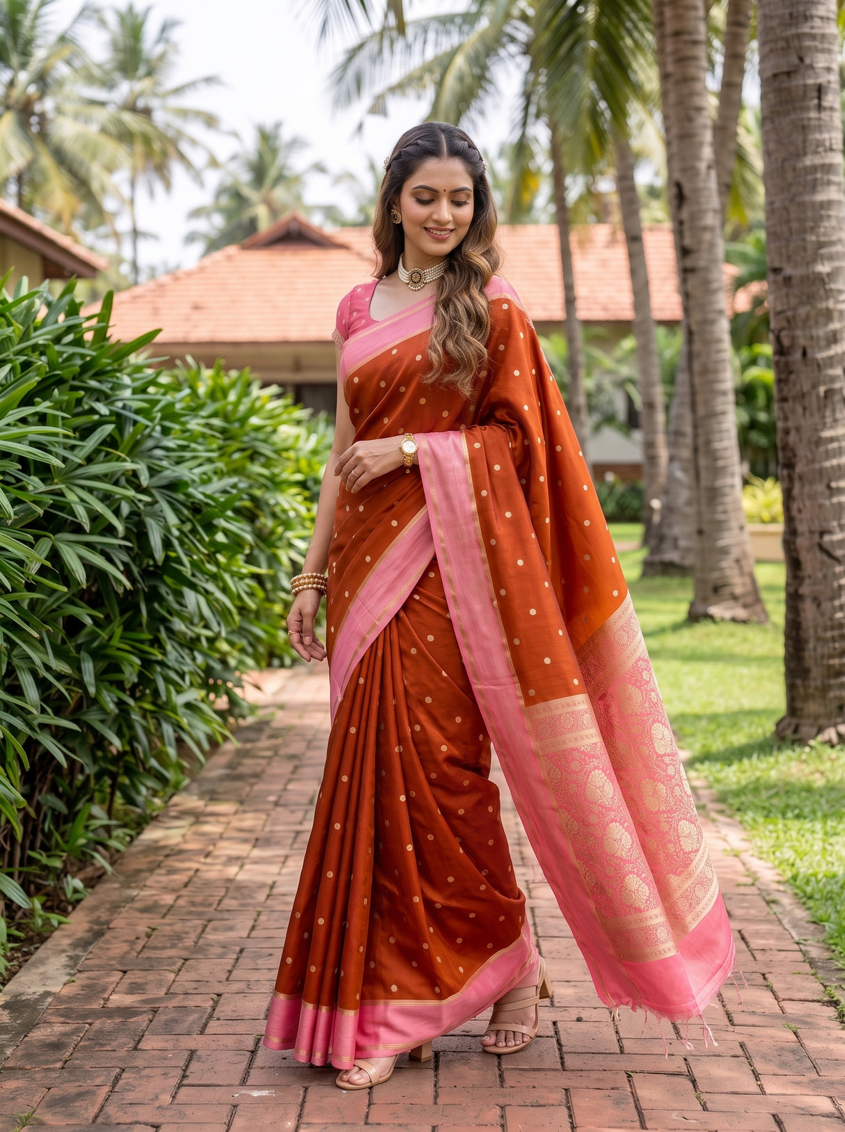 MIMOSA Mustard Saree Saree — pose 9 styling detail