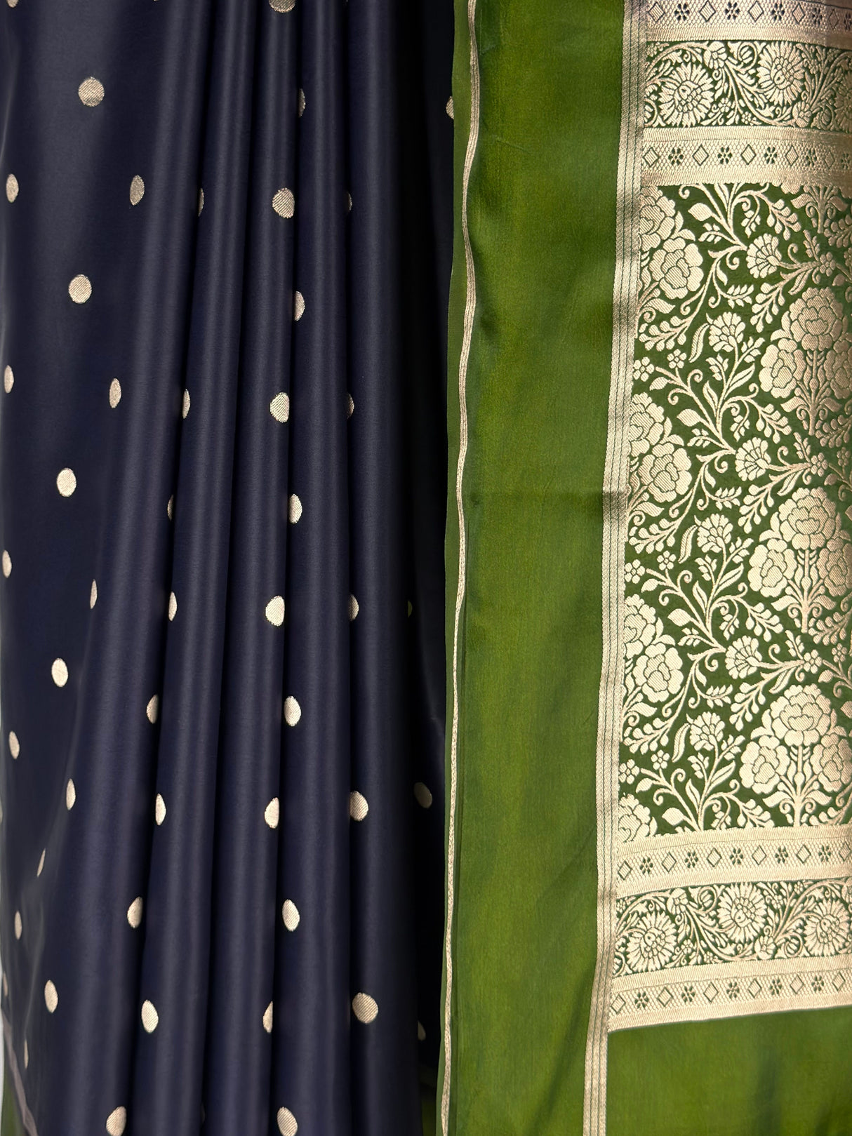 MIMOSA Navy Saree Saree — fleets shot full lifestyle