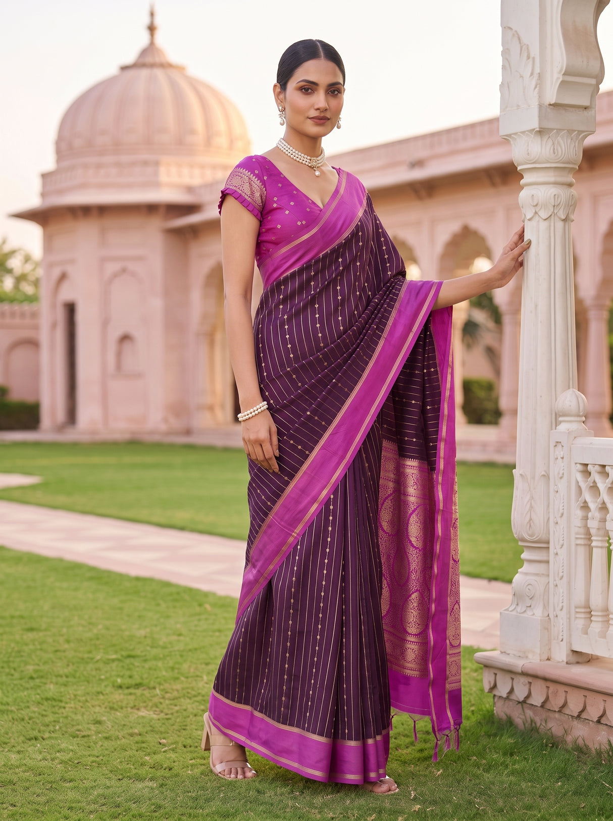 MIMOSA Jamun Saree Saree — pose 4 styling detail