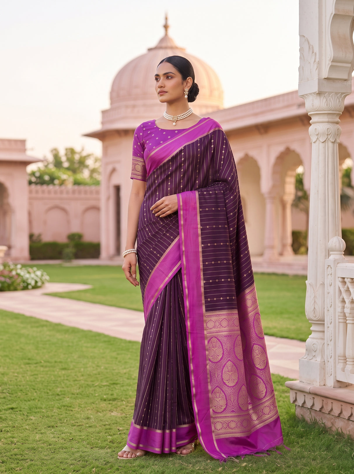 MIMOSA Jamun Saree Saree — pose 7 styling detail