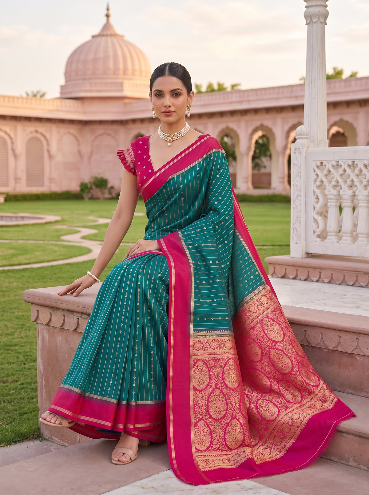MIMOSA Sapphire Saree Saree — pose 8 styling detail