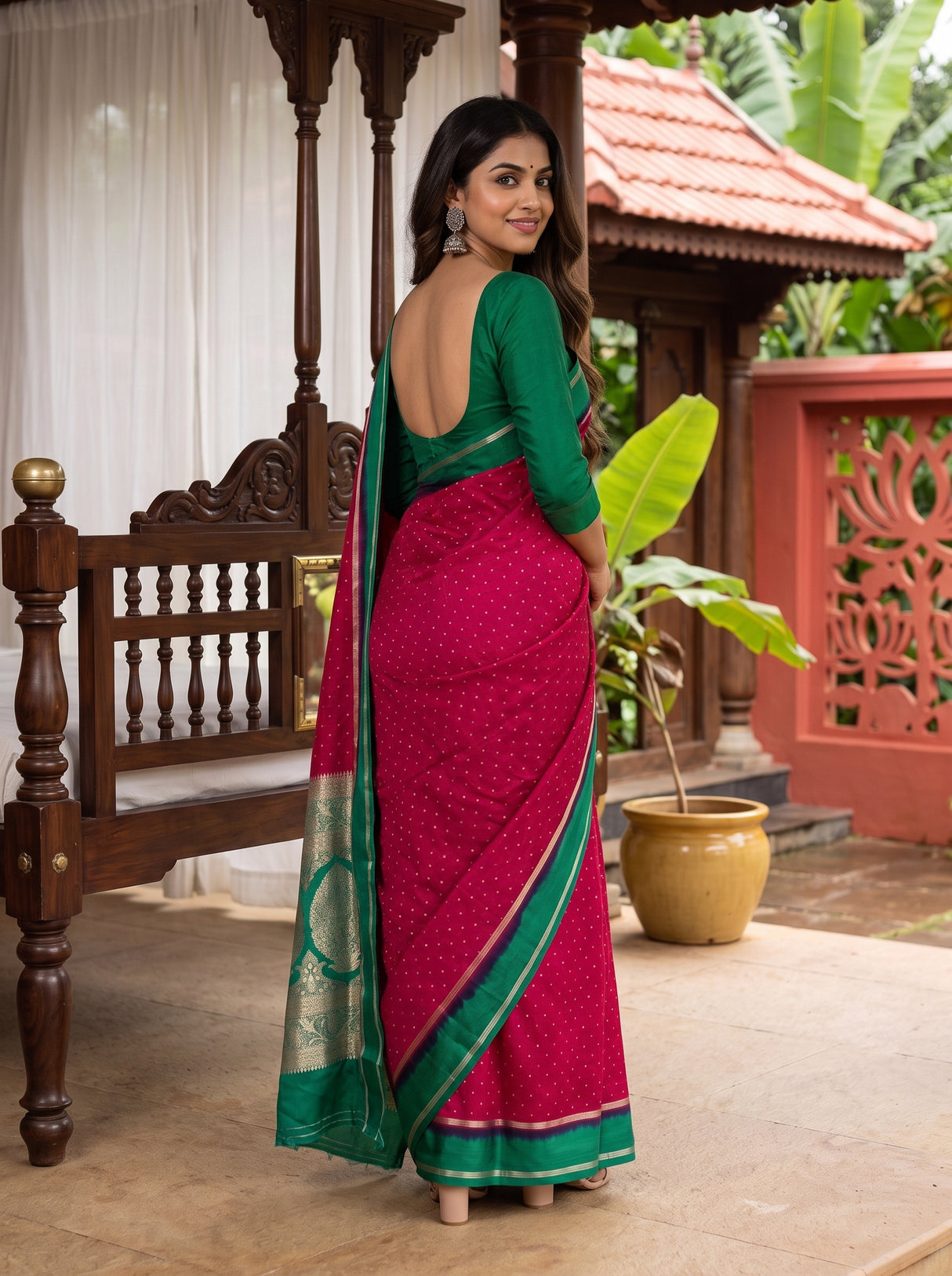 MIMOSA Rani Saree Saree — pose 5 styling detail
