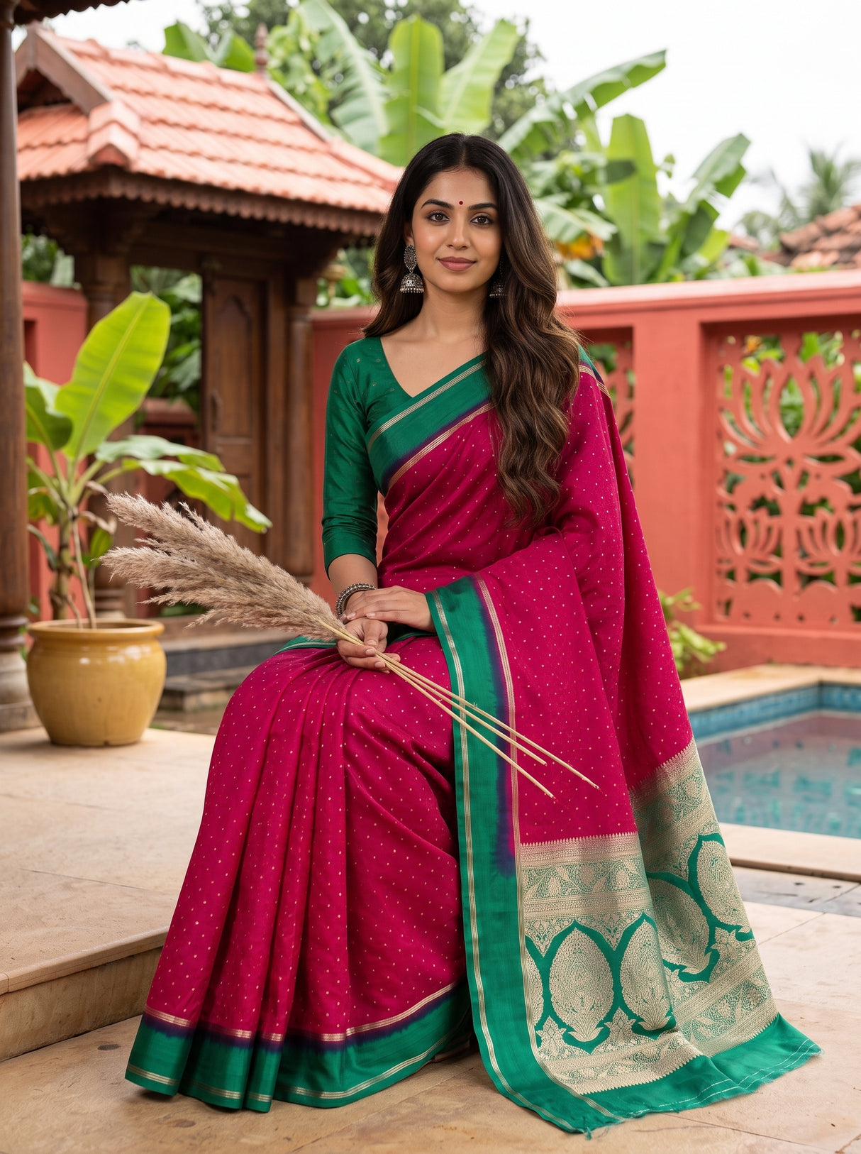 MIMOSA Rani Saree Saree — pose 8 styling detail