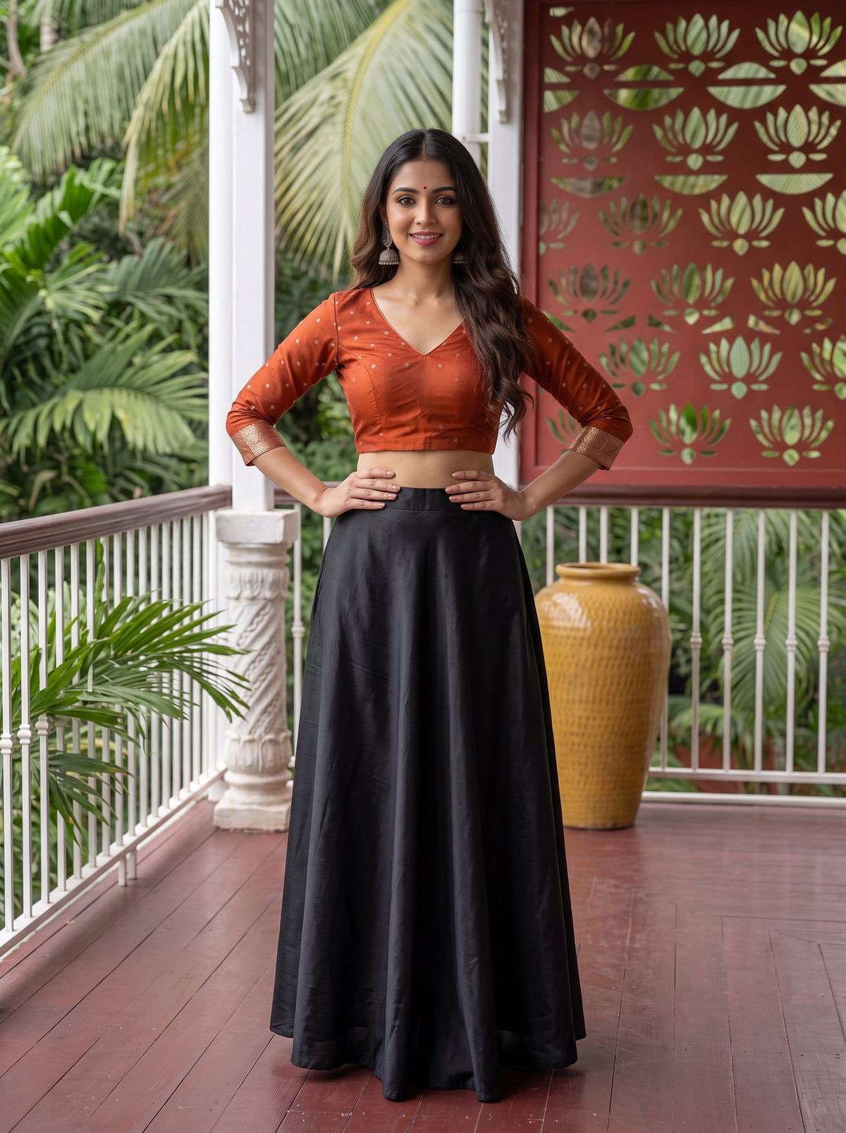 MIMOSA Strawberry Saree Saree — blouse close-up