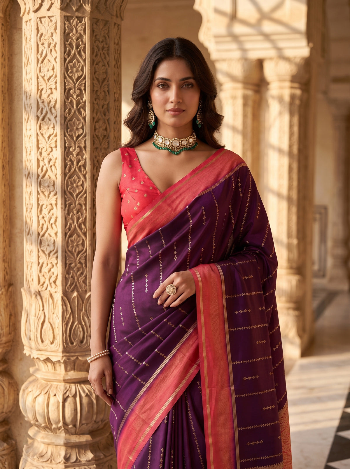MIMOSA Jamun Saree Saree — pose 10 styling detail