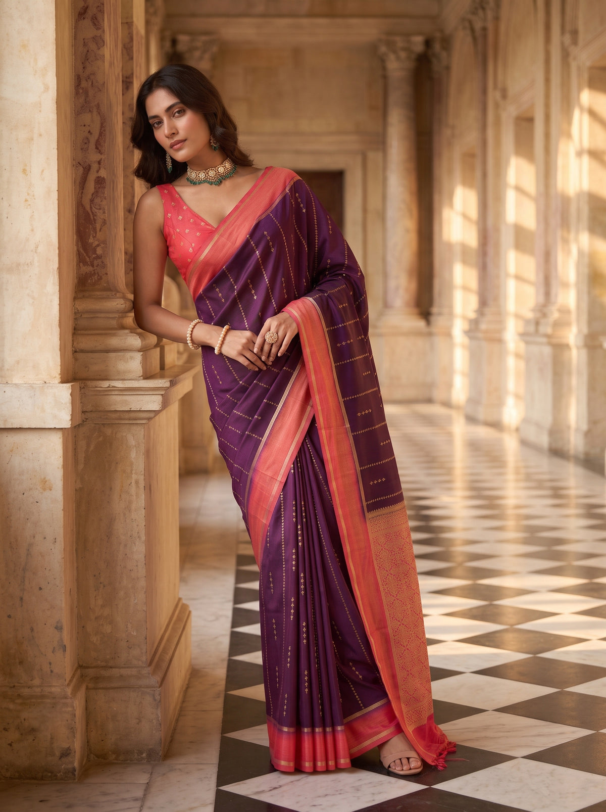 MIMOSA Jamun Saree Saree — pose 5 styling detail