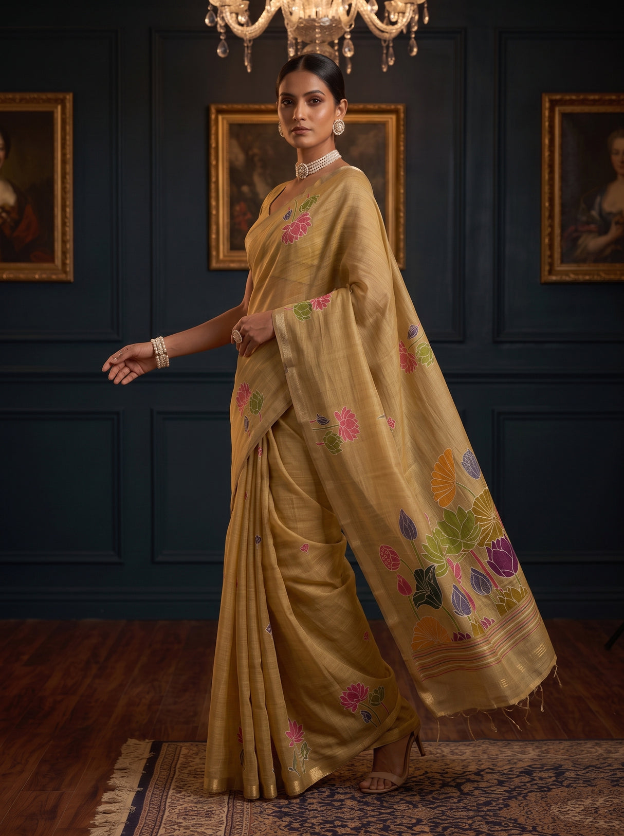 MIMOSA Chiku Saree Saree — pose 9 styling detail