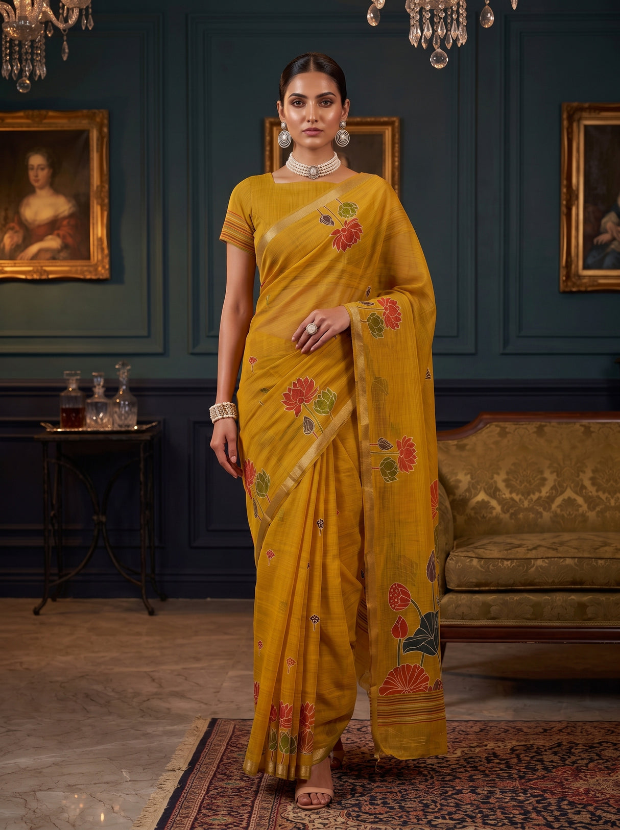 MIMOSA Gold Saree Saree — pose 6 styling detail