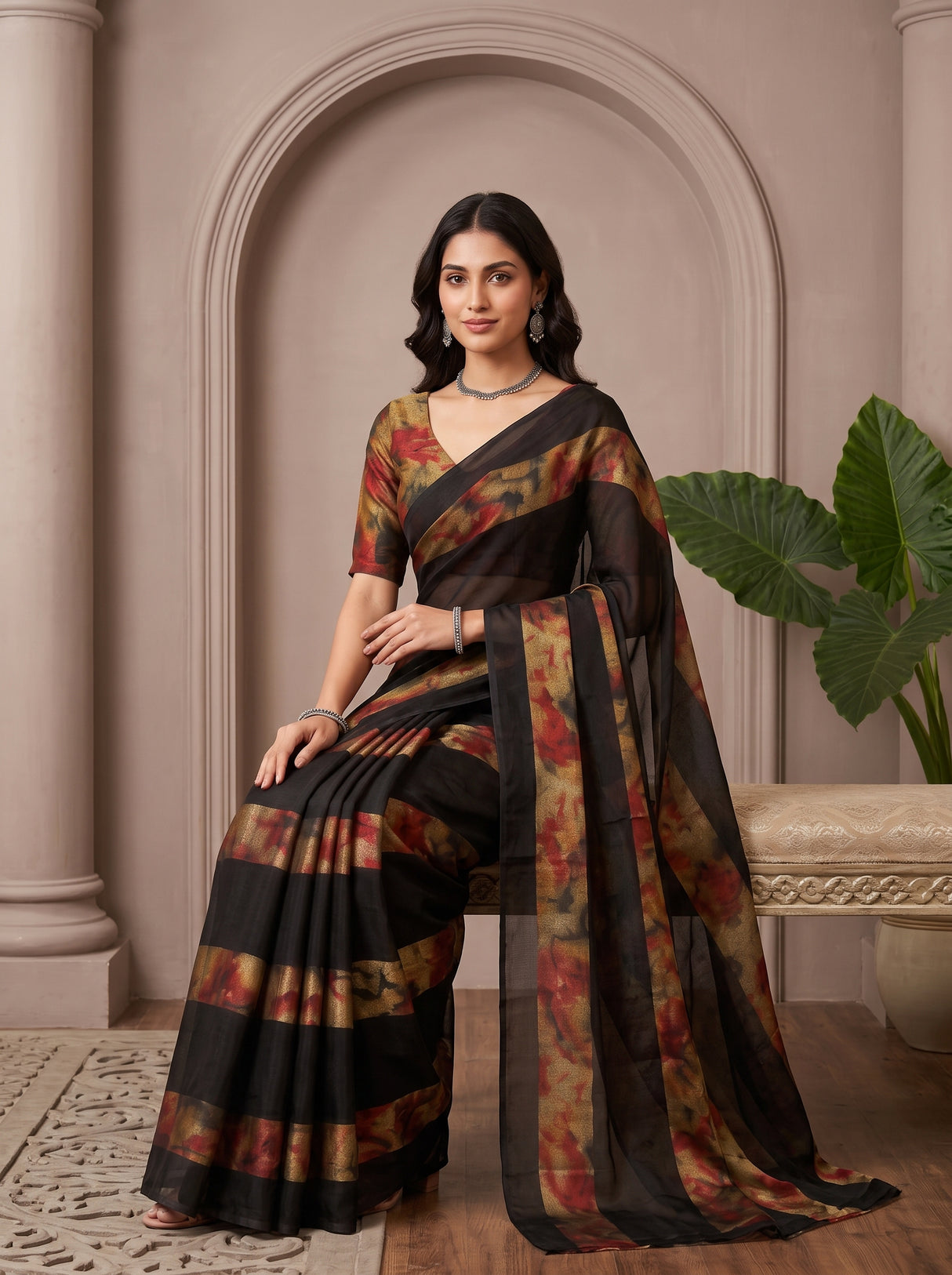 MIMOSA Black Saree Saree — pose 8 styling detail