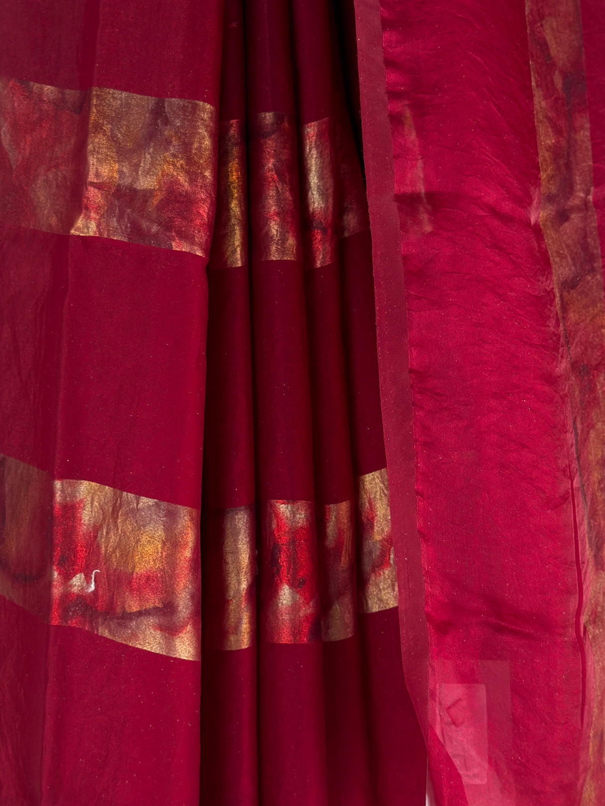 MIMOSA Maroon Saree Saree — fleets shot full lifestyle