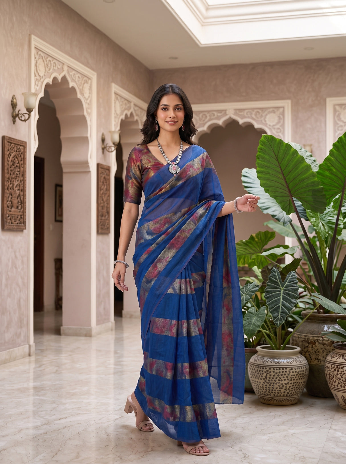 MIMOSA Navy Saree Saree — pose 6 styling detail