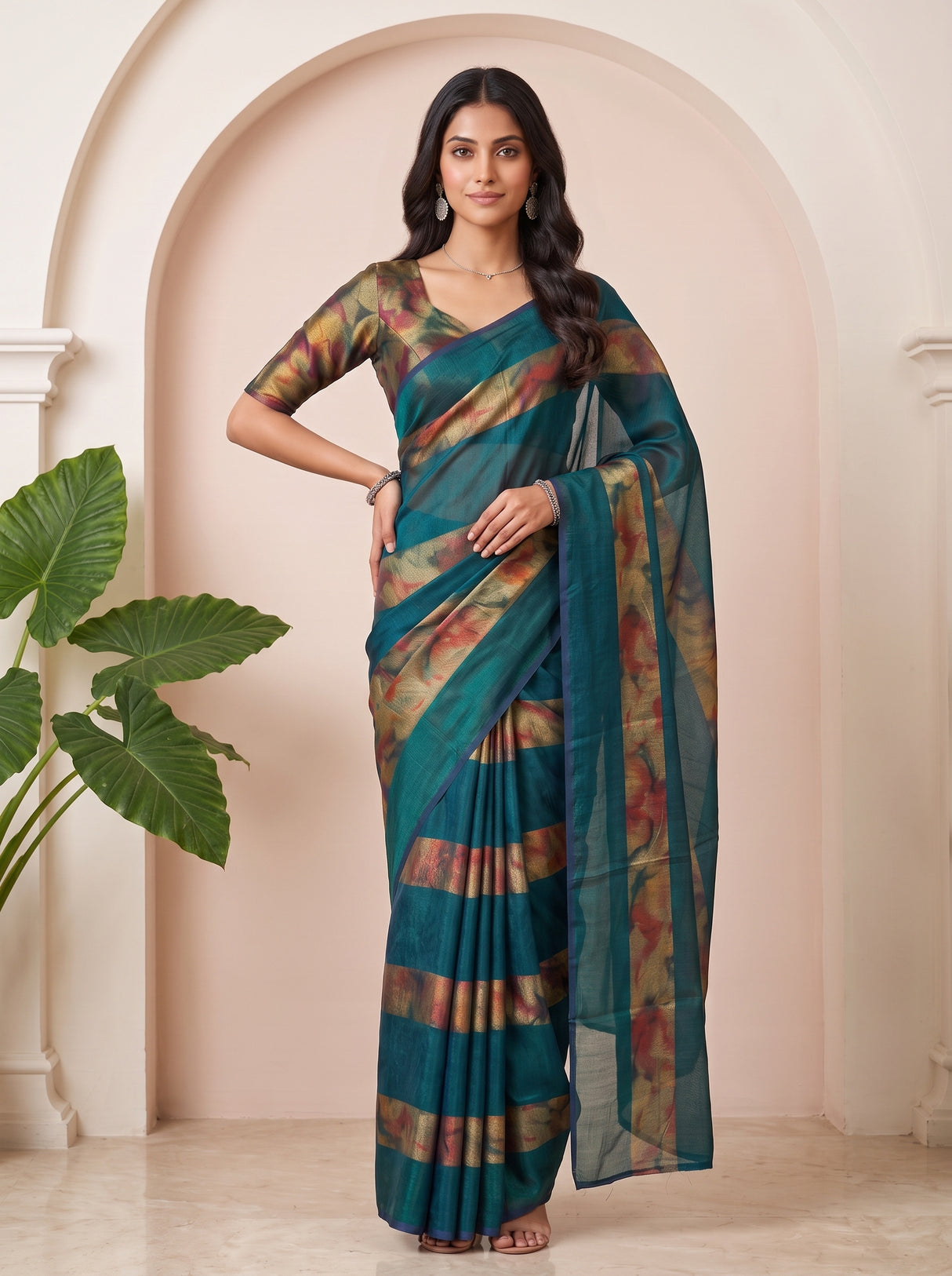 MIMOSA Sapphire Saree Saree — pose 4 styling detail