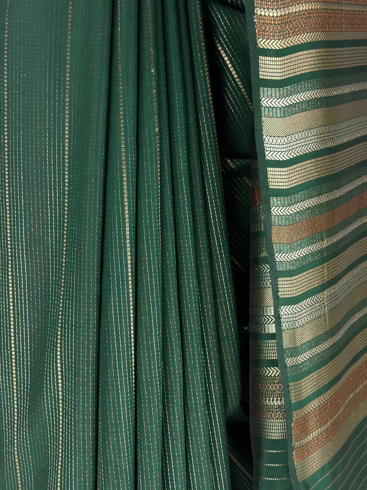 MIMOSA Bottle Green Saree Saree — fleets shot full lifestyle