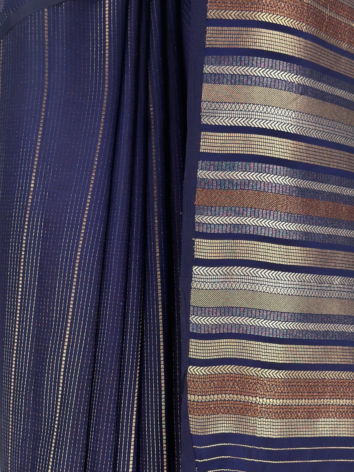 MIMOSA Navy Saree Saree — fleets shot full lifestyle
