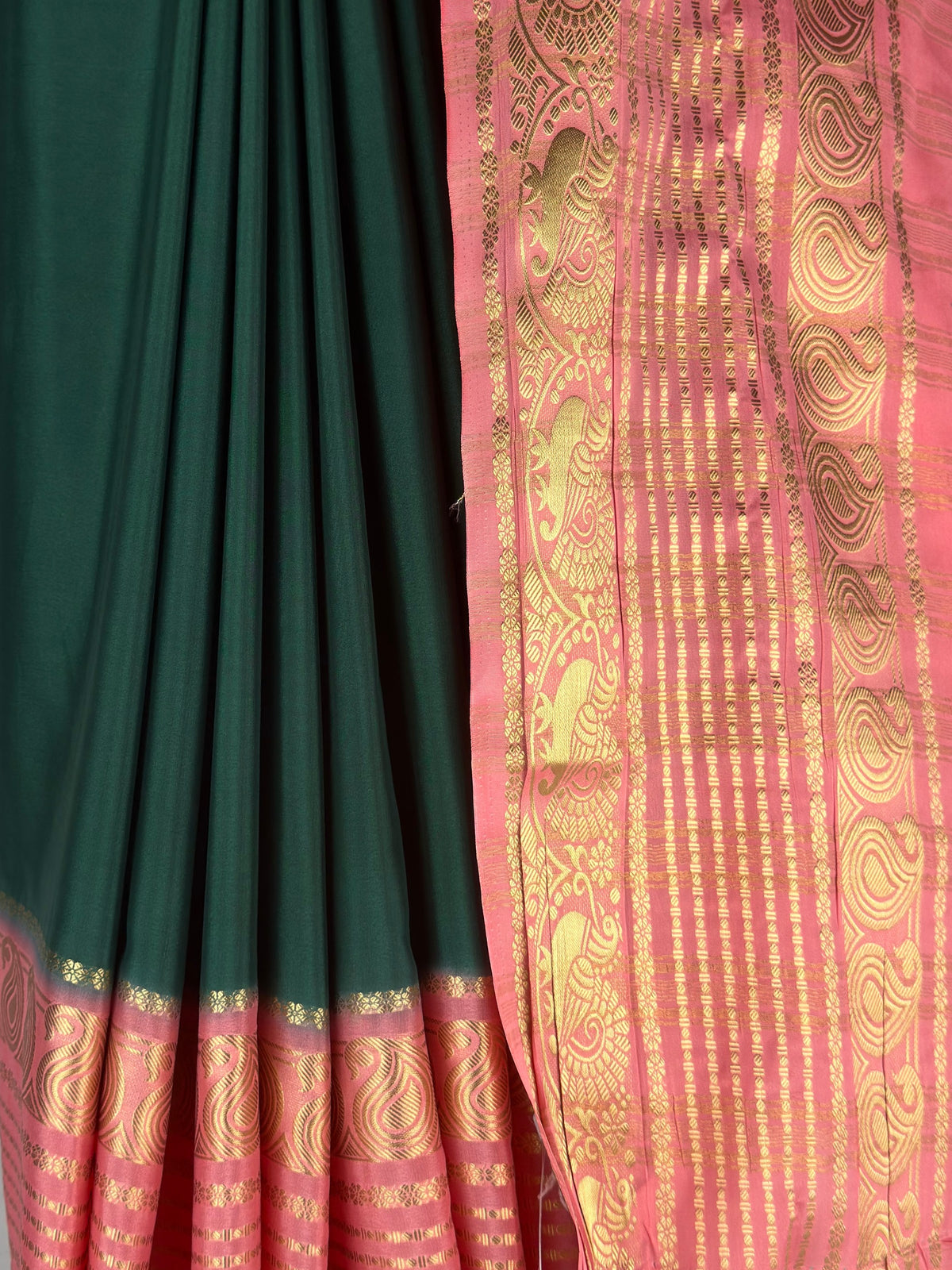 MIMOSA Bottle Green Saree Saree — fleets shot full lifestyle