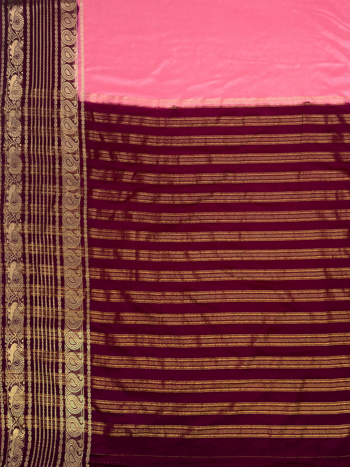 MIMOSA Pink Saree Saree — pallu and zari work detail