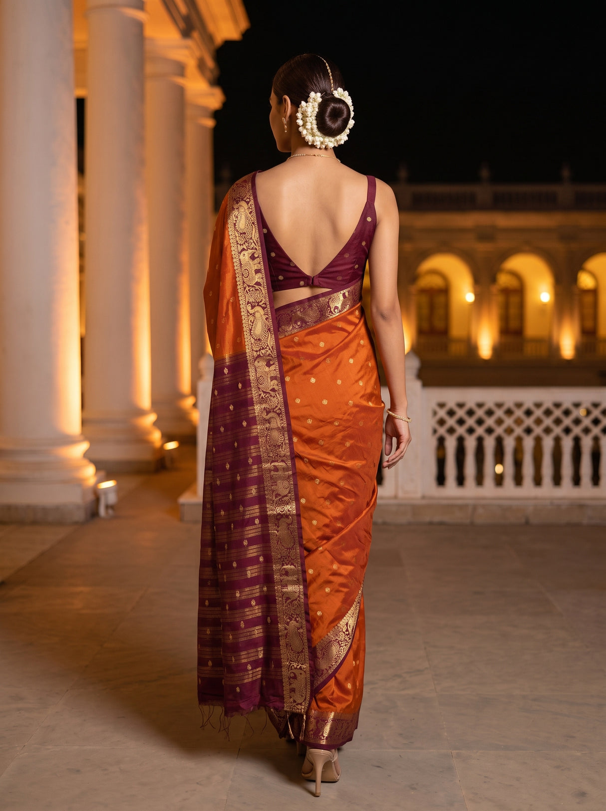 MIMOSA Mustard Saree Saree — pose 2 styling detail