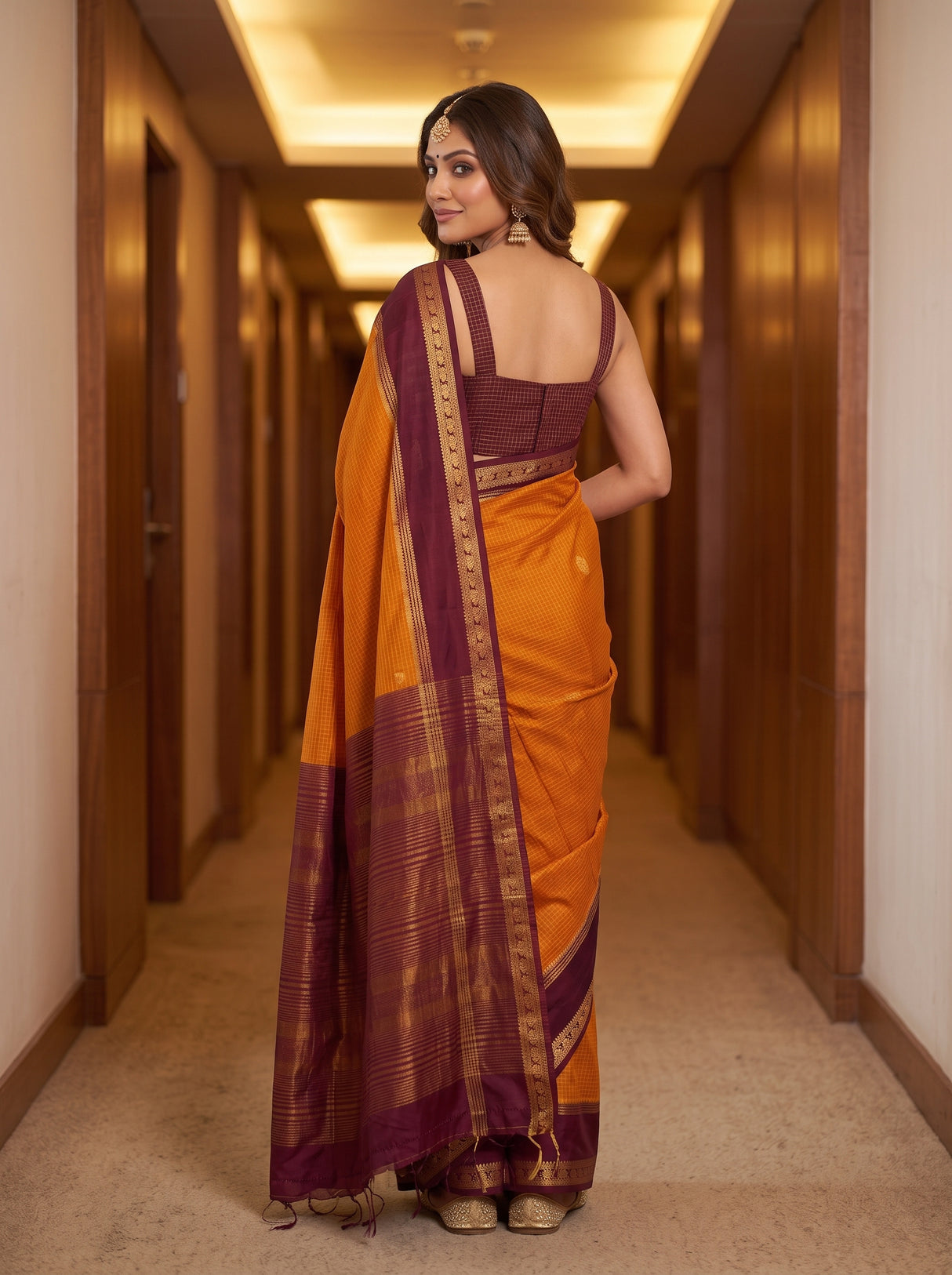 MIMOSA Gold Saree Saree — pose 2 styling detail