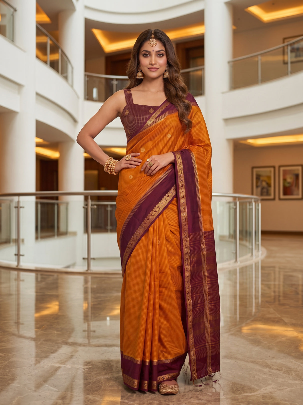 MIMOSA Gold Saree Saree — pose 4 styling detail