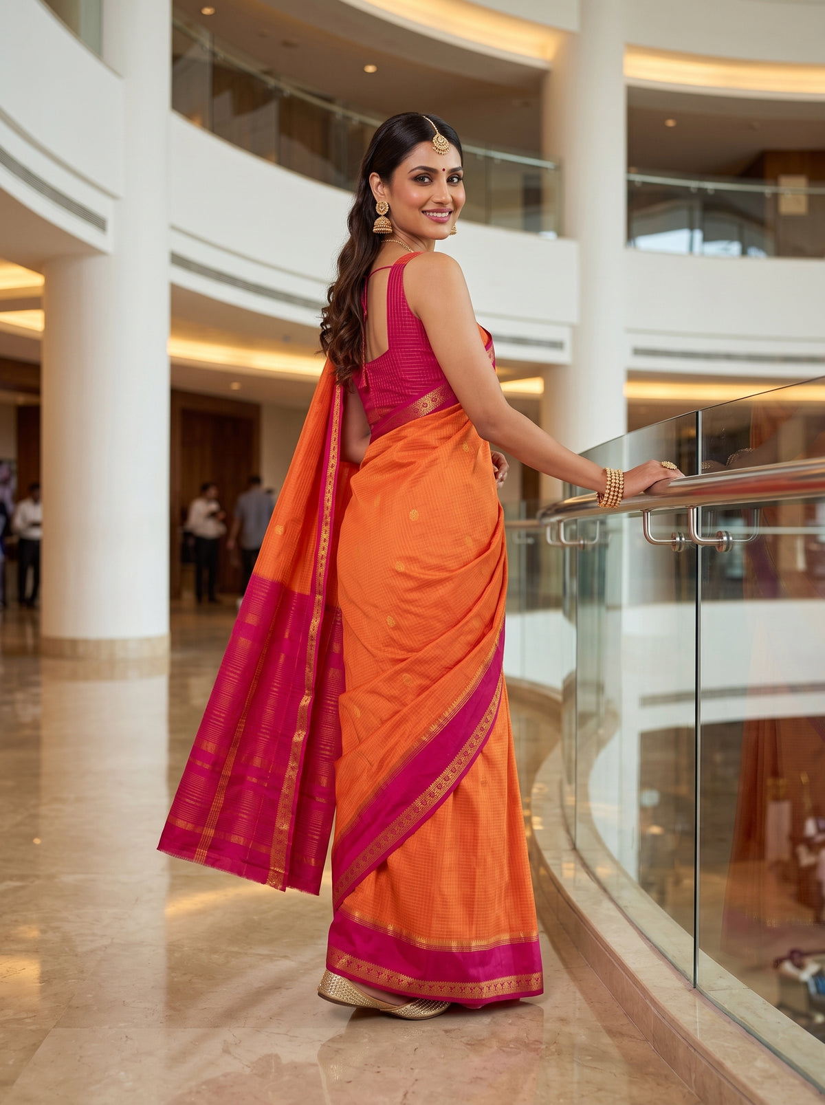MIMOSA Peach Saree Saree — pose 9 styling detail