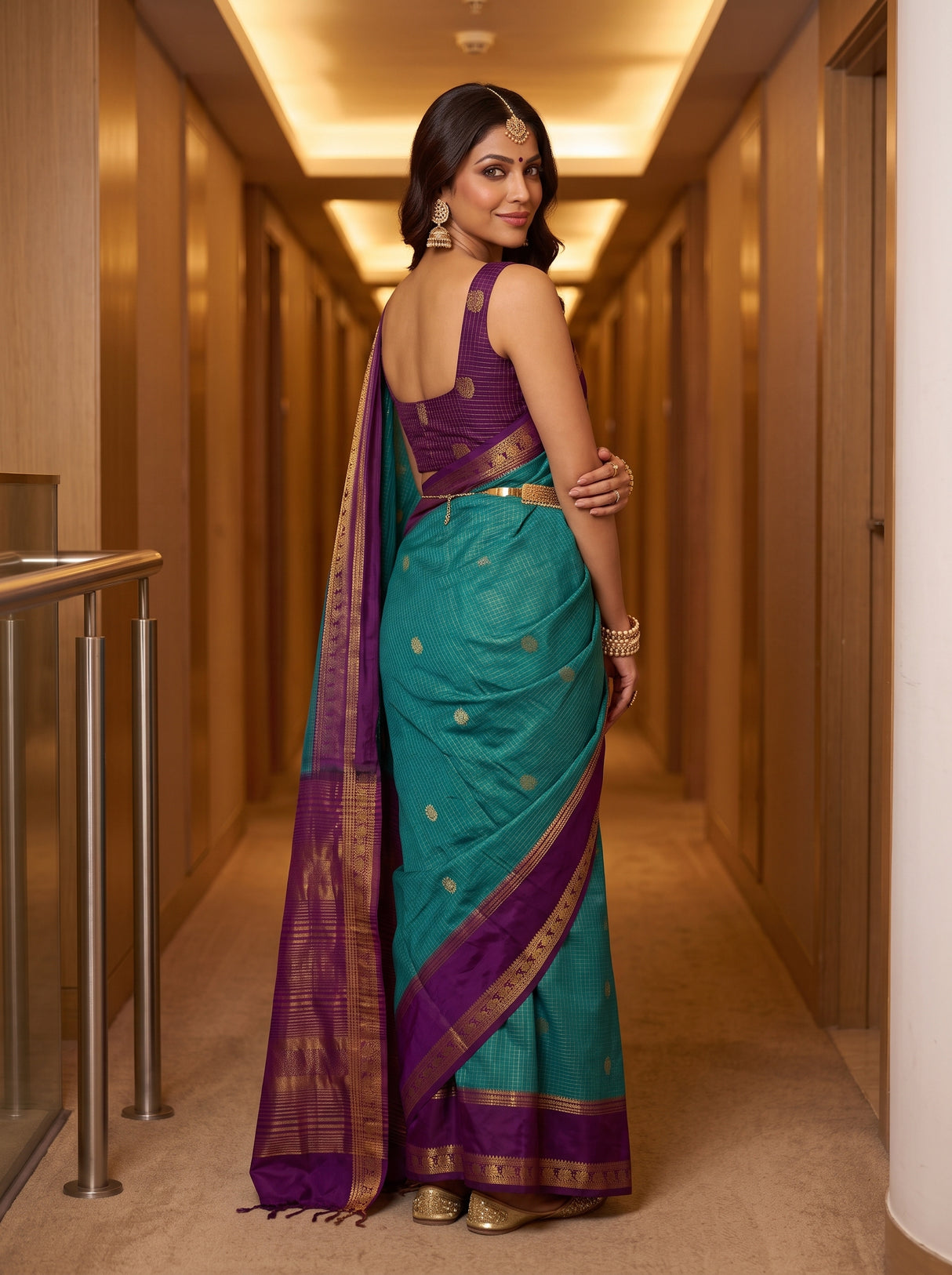 MIMOSA Sapphire Saree Saree — pose 7 styling detail