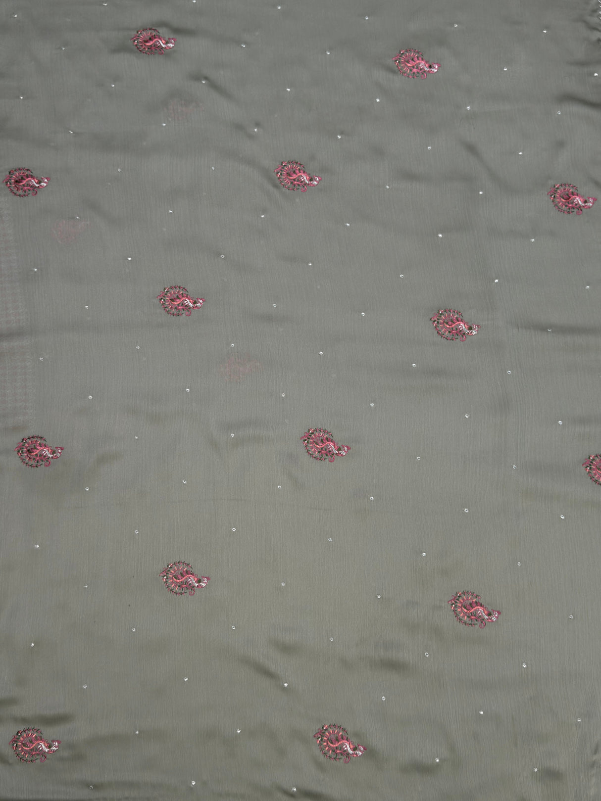 MIMOSA Pista Saree Saree — pallu and zari work detail