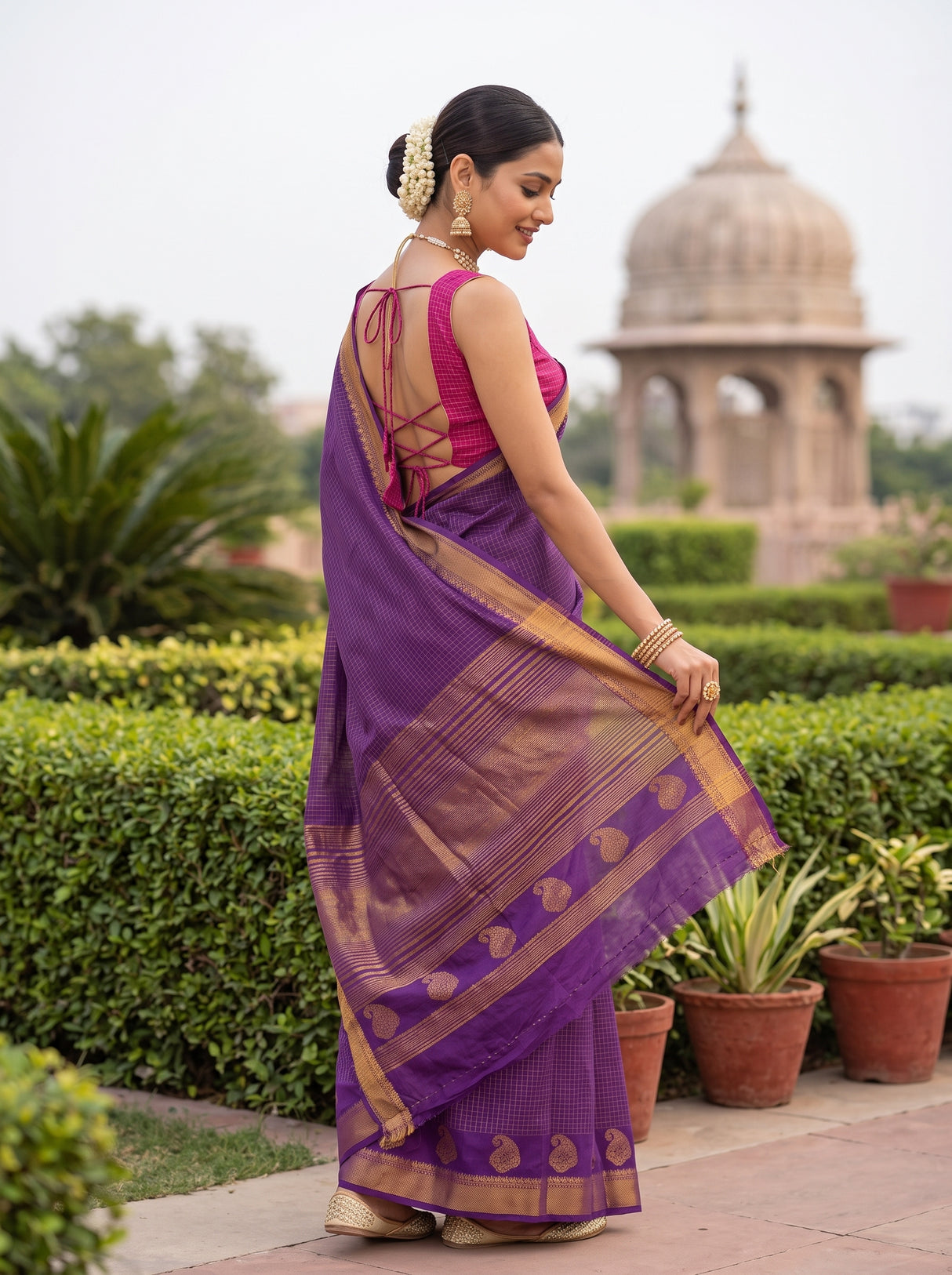 MIMOSA Jamun Saree Saree — pose 3 styling detail