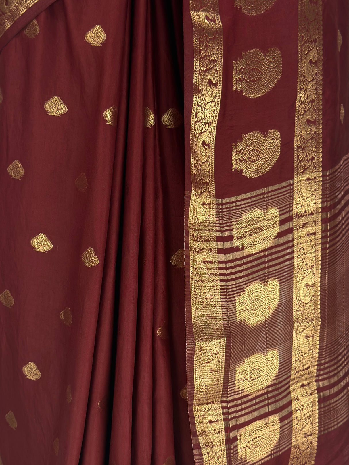 MIMOSA Chocolate Saree Saree — fleets shot full lifestyle