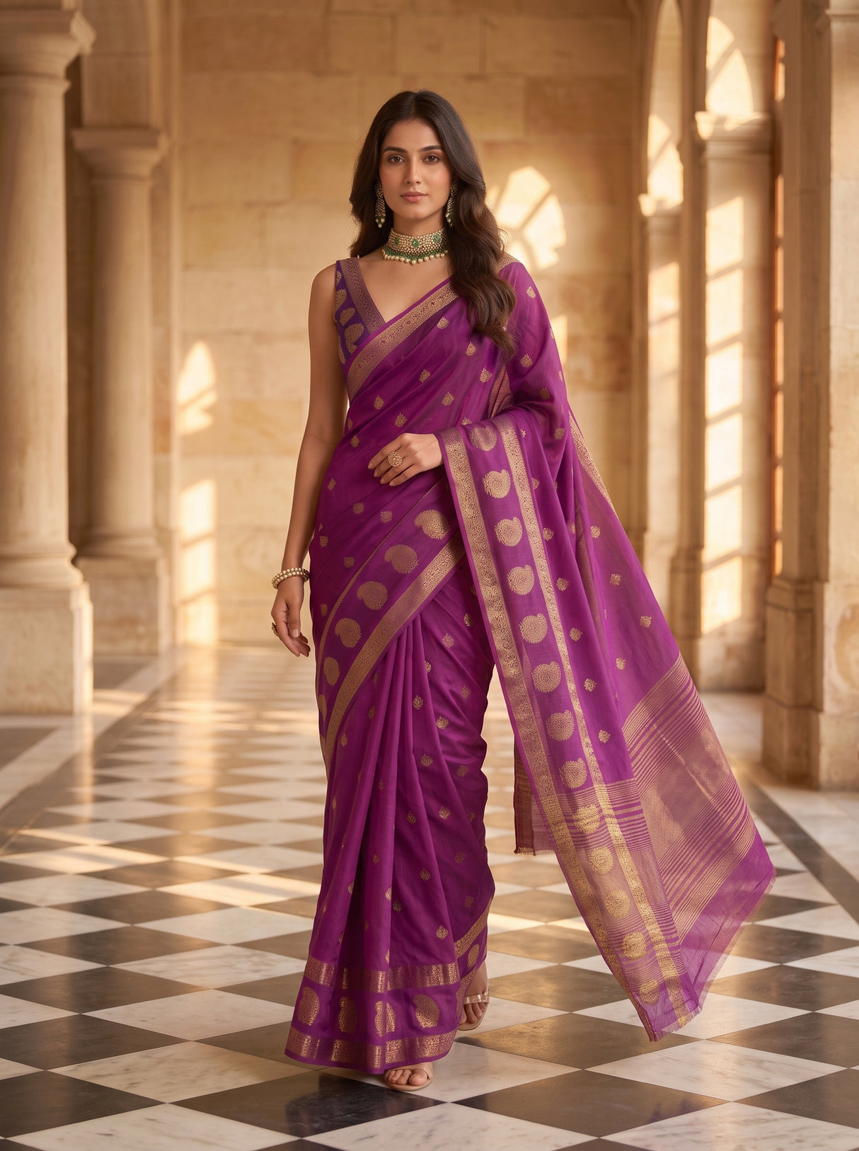 MIMOSA Gajari Saree Saree — pose 6 styling detail