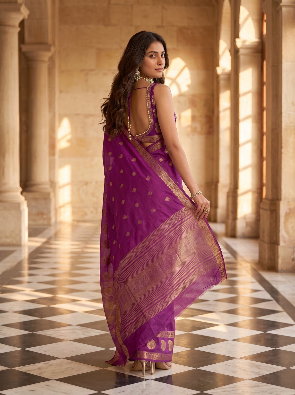 MIMOSA Gajari Saree Saree — pose 9 styling detail