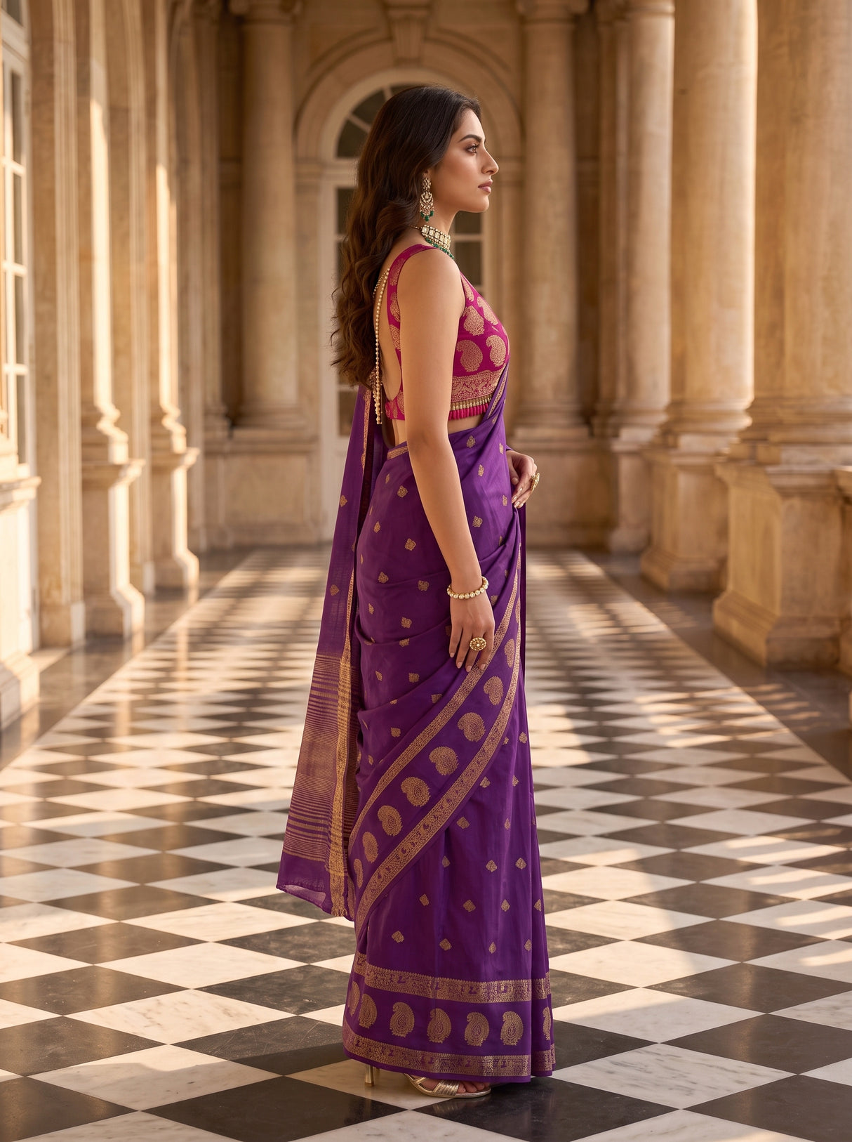 MIMOSA Jamun Saree Saree — pose 3 styling detail