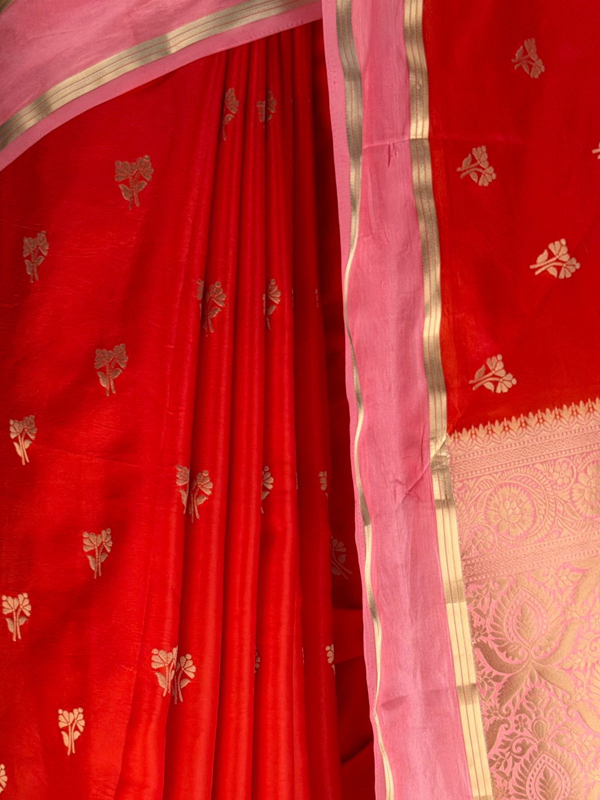 MIMOSA Orange Mysore Silk Saree — fleets shot full lifestyle