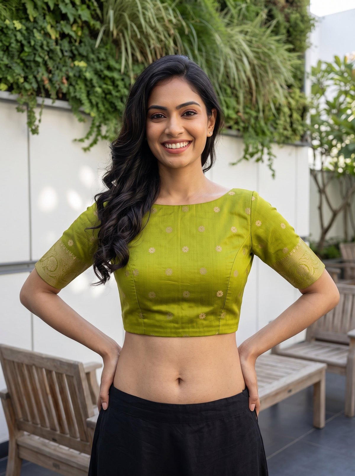 MIMOSA Rani Mysore Silk Saree — blouse close-up