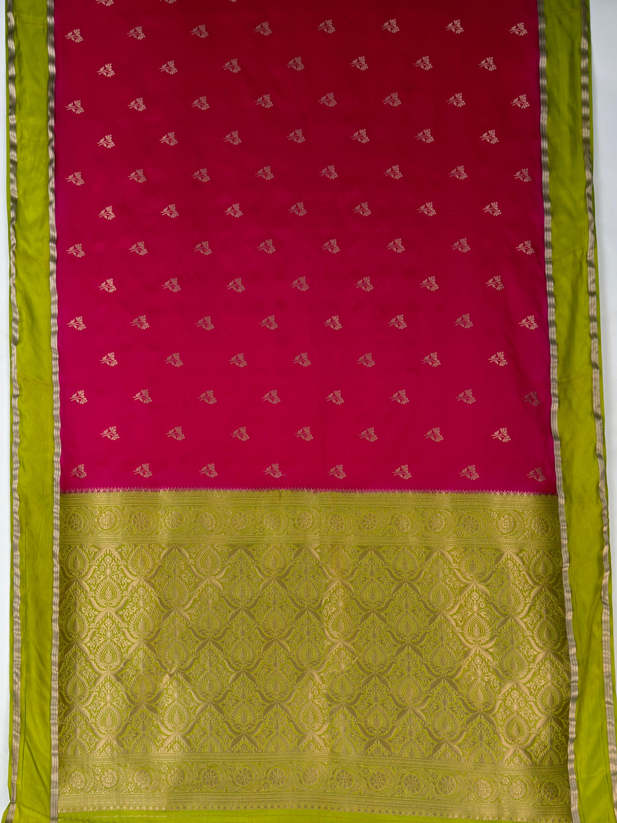 MIMOSA Rani Mysore Silk Saree — pallu and zari work detail