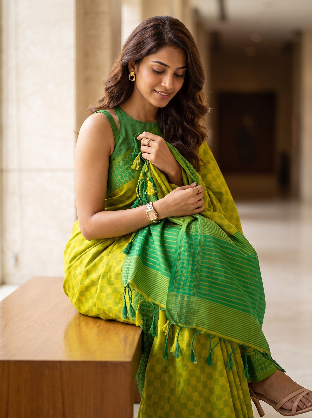 MIMOSA Liril Bengaluru Saree — pose 10 styling detail