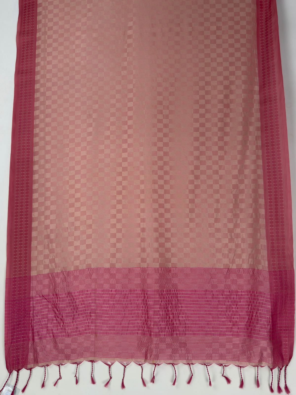 MIMOSA Pink Bengaluru Saree — pallu and zari work detail