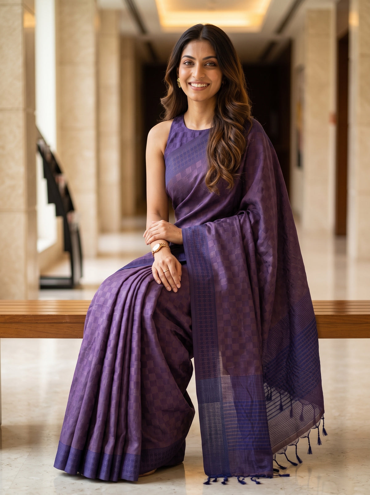 MIMOSA Purple Bengaluru Saree — pose 8 styling detail