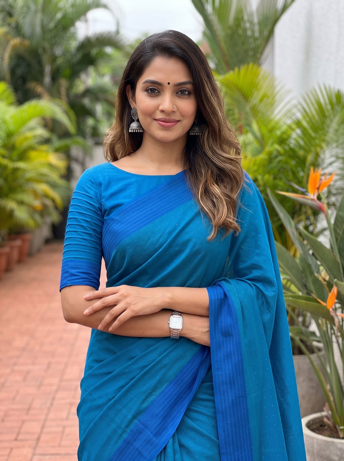 MIMOSA Ananda Bengaluru Art Silk Saree — pose 10 styling detail