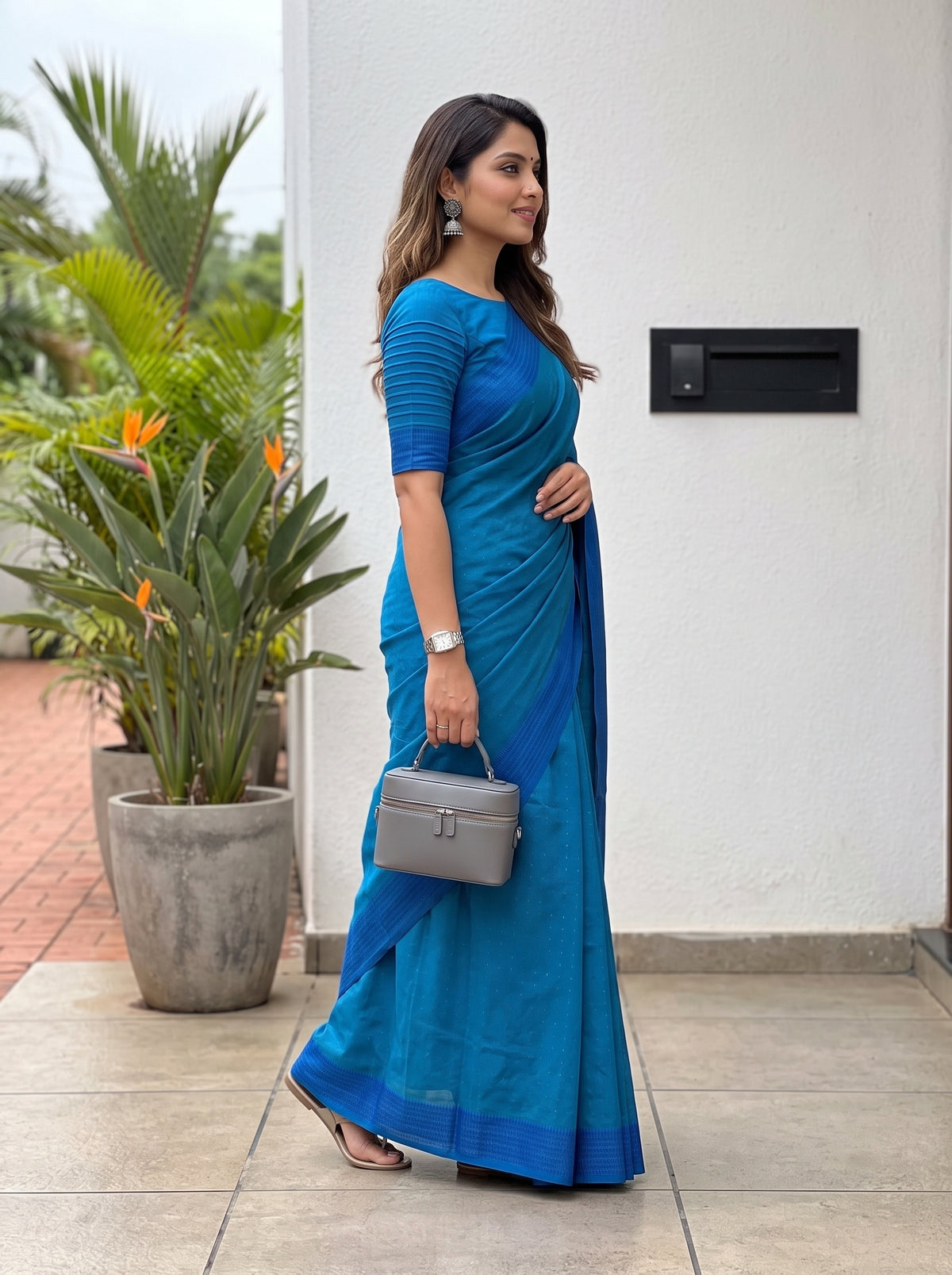 MIMOSA Ananda Bengaluru Art Silk Saree — pose 3 styling detail