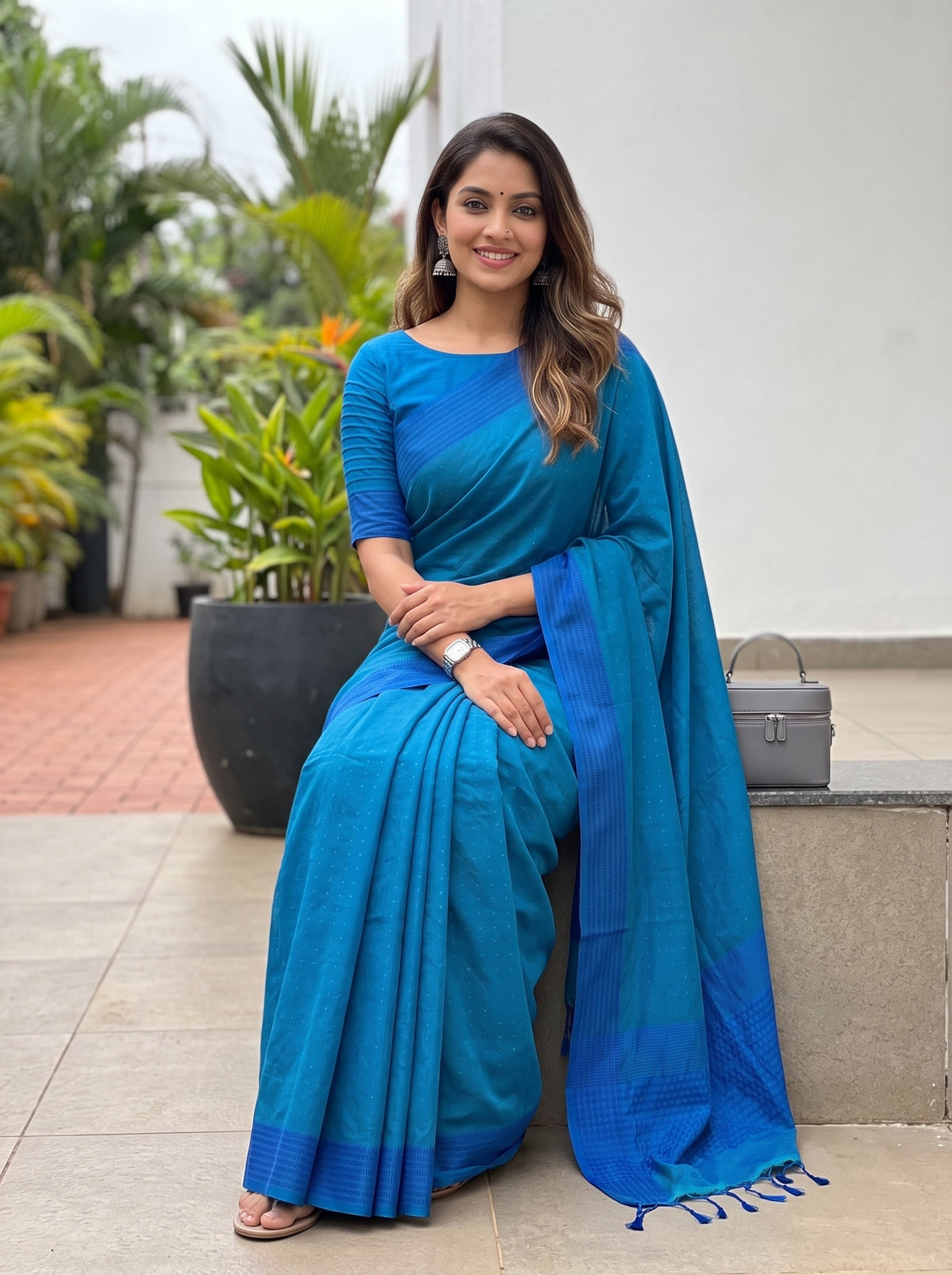 MIMOSA Ananda Bengaluru Art Silk Saree — pose 8 styling detail
