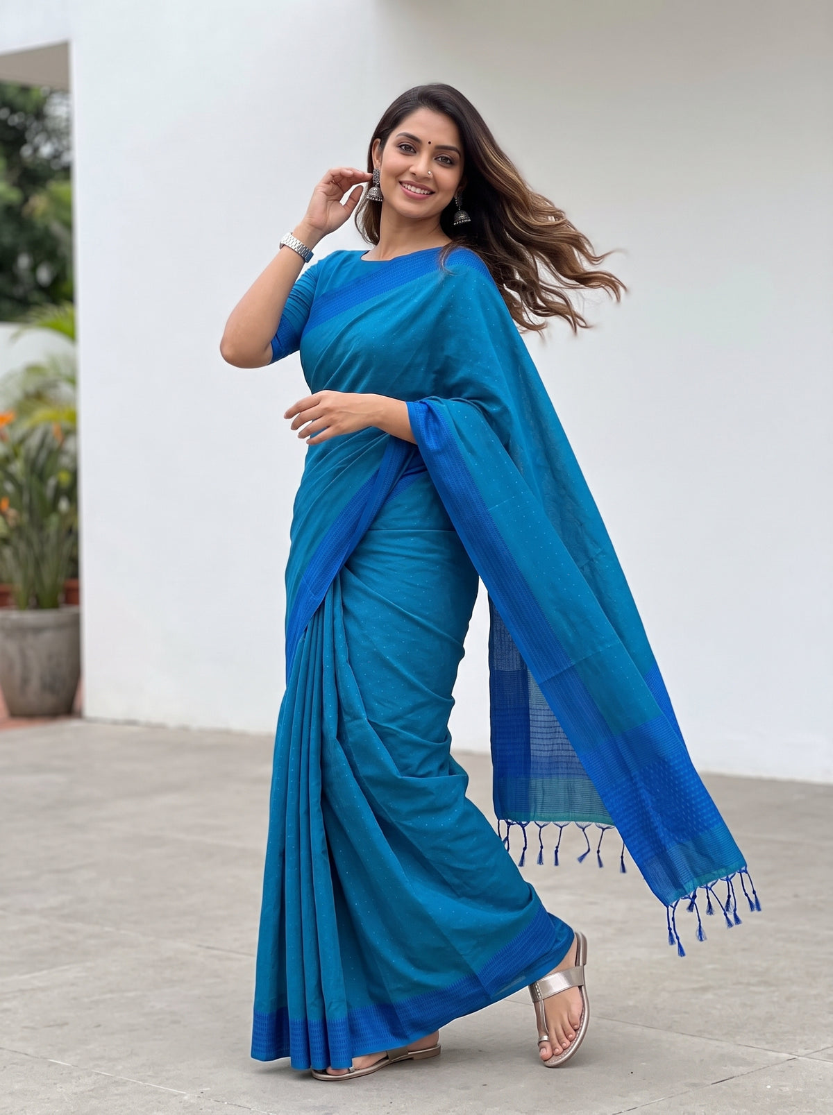 MIMOSA Ananda Bengaluru Art Silk Saree — pose 9 styling detail