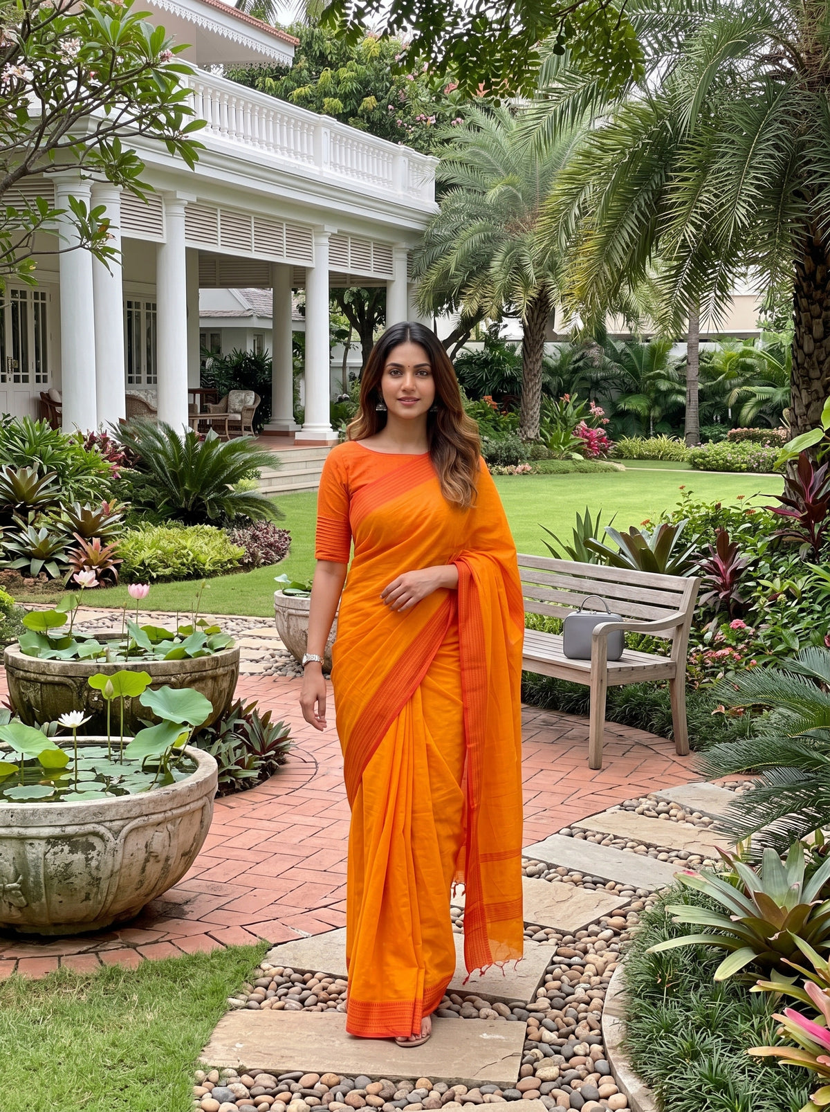 MIMOSA Gold Bengaluru Art Silk Saree — pose 10 styling detail