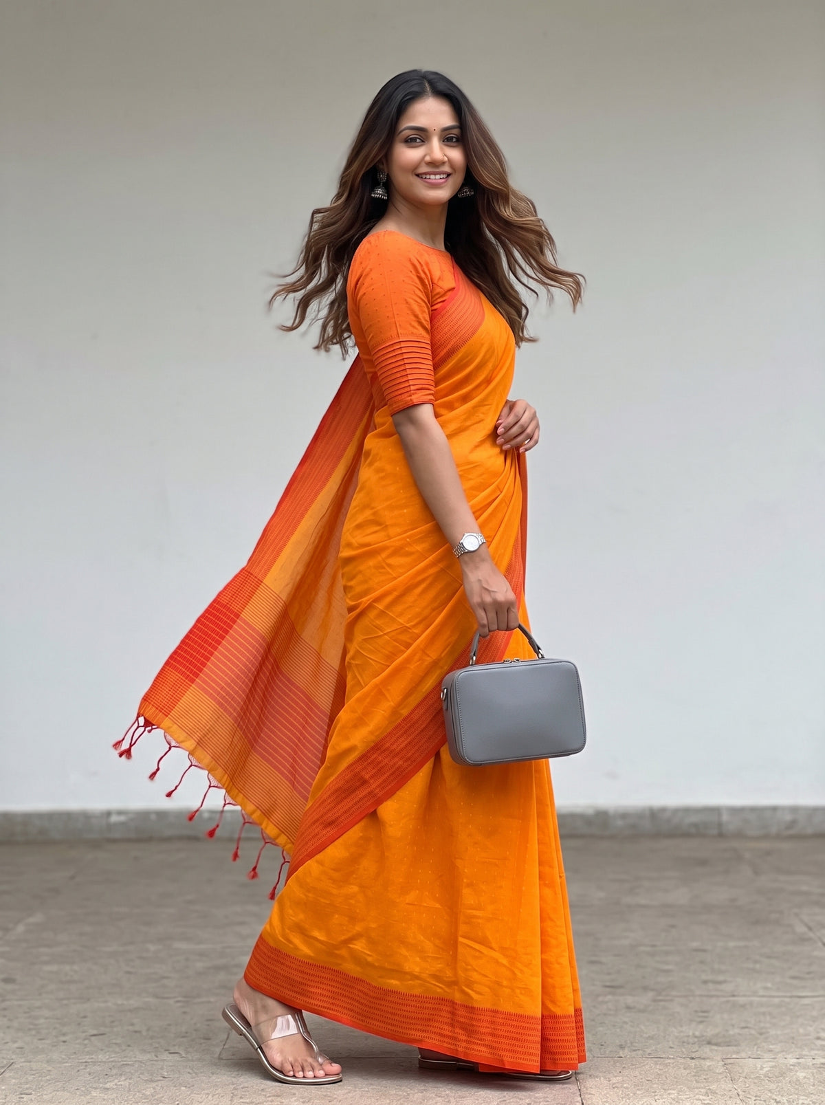 MIMOSA Gold Bengaluru Art Silk Saree — pose 5 styling detail