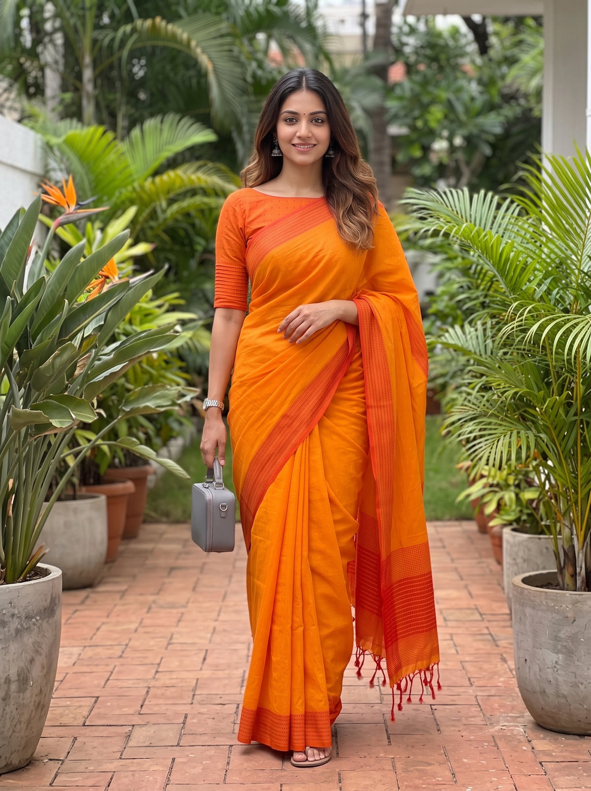 MIMOSA Gold Bengaluru Art Silk Saree — pose 6 styling detail