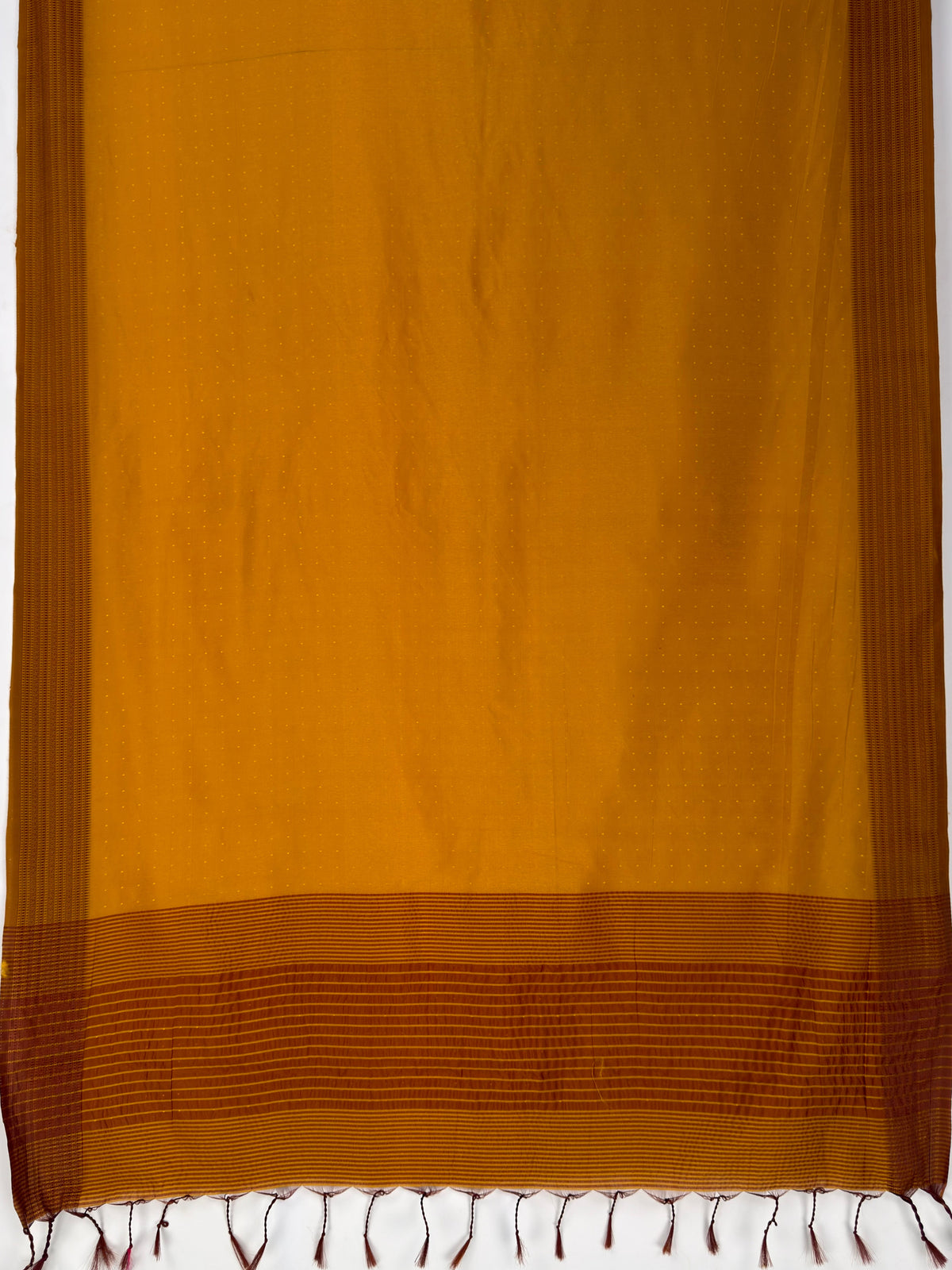 MIMOSA Mustard Bengaluru Art Silk Saree — pallu and zari work detail