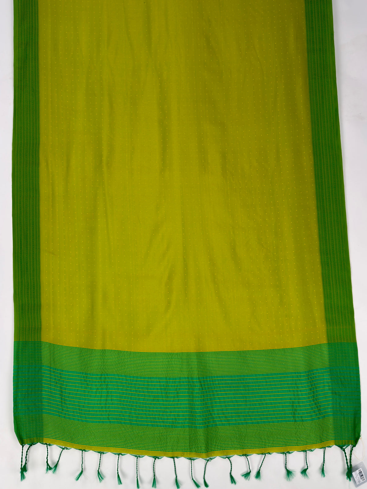 MIMOSA Parrot Green Bengaluru Art Silk Saree — pallu and zari work detail