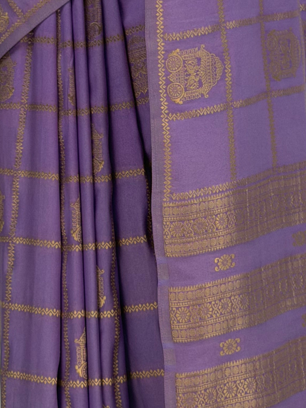 MIMOSA Lavender Mysore Silk Crepe Saree — fleets shot full lifestyle