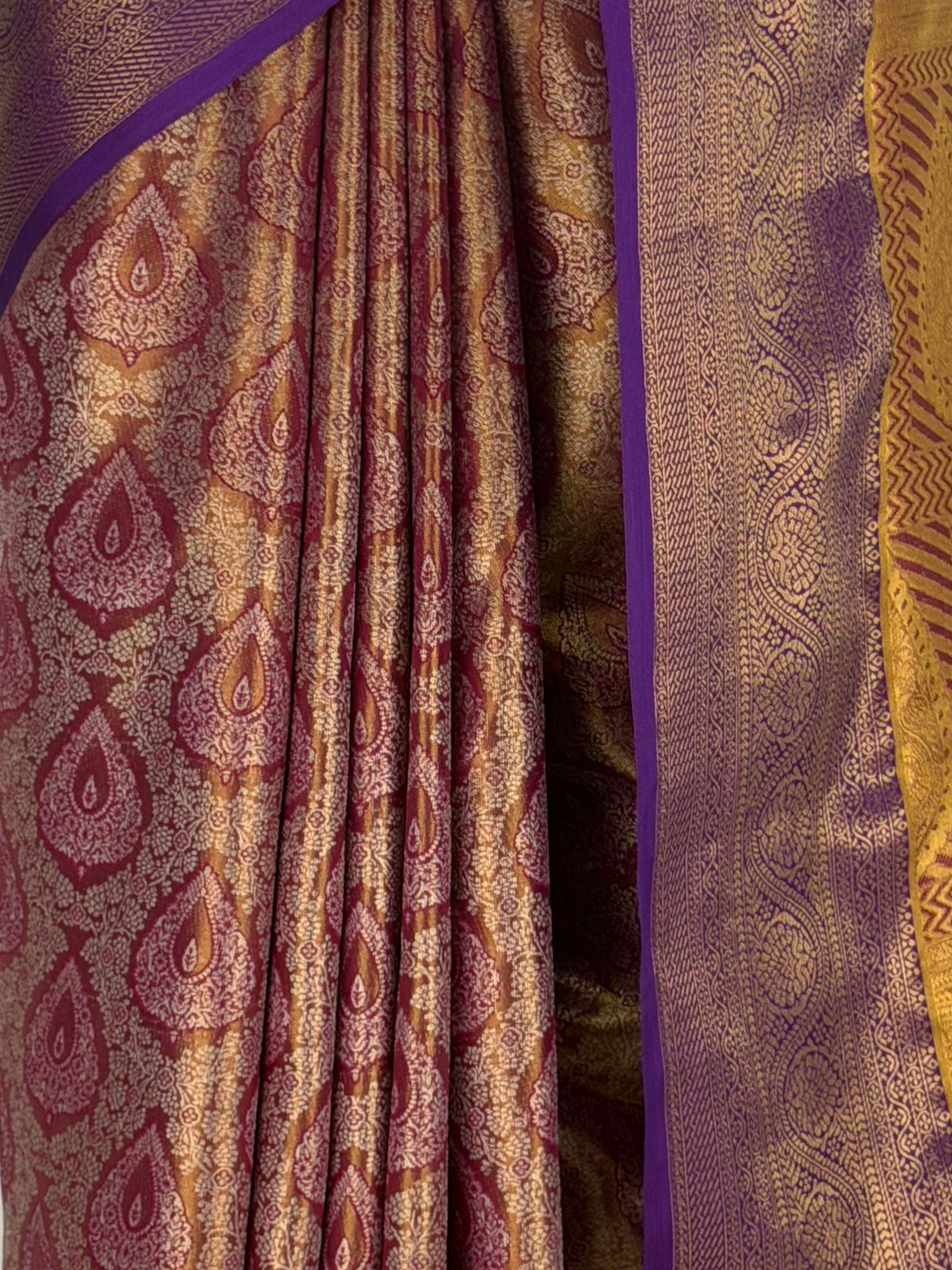 MIMOSA Magenta Kanjivaram Saree — fleets shot full lifestyle