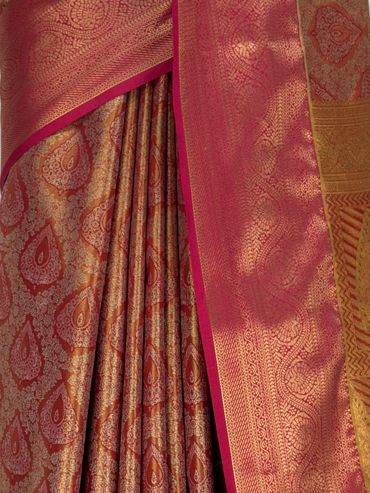 MIMOSA Maroon Kanjivaram Saree — fleets shot full lifestyle